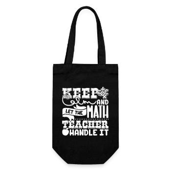 Math Teacher Let The Math Teacher Handle It - Gift Bag for Bottles - black - Front