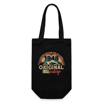 Birthday present born in 1948 - Gift Bag for Bottles - black - Front