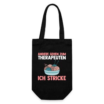 Häkeln Nähen Stricken - Geschenkbeutel für Flaschen - Schwarz - Vorne