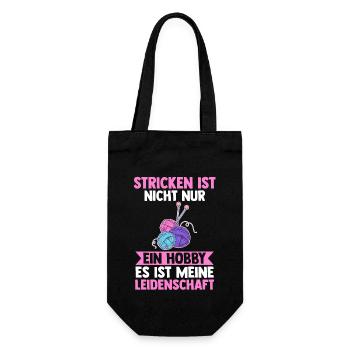 Häkeln Nähen Stricken - Geschenkbeutel für Flaschen - Schwarz - Vorne