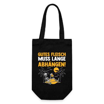 Gutes Fleisch Muss Lange Abhängen - Geschenkbeutel für Flaschen - Schwarz - Vorne