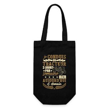 Cadeau Tracteur & Agriculture & Fermier - Sac à bouteille - noir - Devant