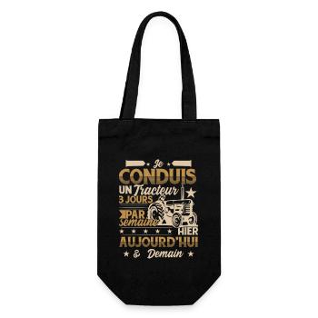 Tracteur Humour Hommes Paysan Fermier Agriculteur - Sac à bouteille - noir - Devant