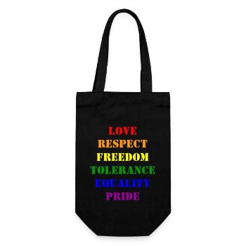 Pride 2023 Rainbow words and colors - Gift Bag for Bottles - black - Front