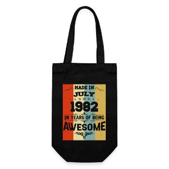 Juillet 1982 Vintage Vintage Anniversaire - Sac à bouteille - noir - Devant