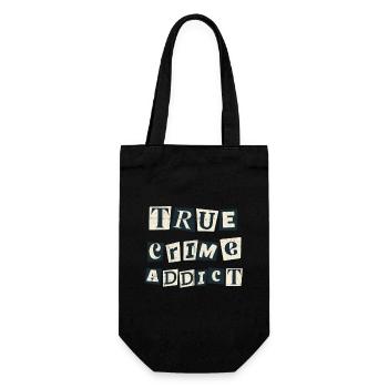 True Crime Junkie Crime Podcast Lover - Gift Bag for Bottles - black - Front