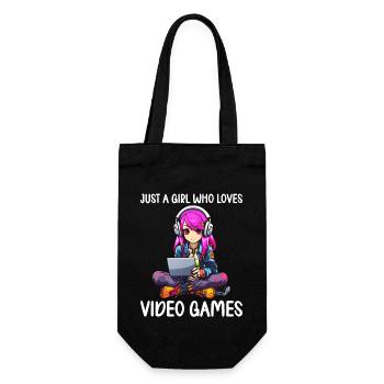 Gaming Konsole PC Zockerin Mädchen Gamer Girl - Geschenkbeutel für Flaschen - Schwarz - Vorne