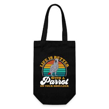 Graupapagei Perroquet gris d’Afrique Papagei - Sac à bouteille - noir - Devant