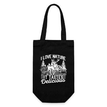 J’aime la nature Il a un goût délicieux de cerf - Sac à bouteille - noir - Devant
