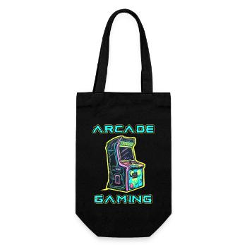 Arcade Gaming Retro Slots Games 80s Gamer - Gift Bag for Bottles - black - Front