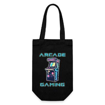 Arcade Gaming Retro Slots Games 80s Gamer - Gift Bag for Bottles - black - Front