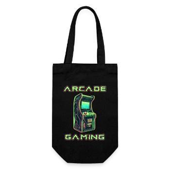 Arcade Gaming Retro Slots Games 80s Gamer - Gift Bag for Bottles - black - Front