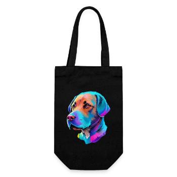 Farbenfrohe Labrador Hund Illustration Hundeliebe - Geschenkbeutel für Flaschen - Schwarz - Vorne