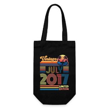 Birthday July 2017. Gift July 2017. - Gift Bag for Bottles - black - Front
