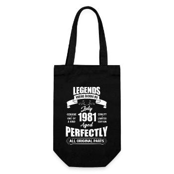 Legends Were Born In July 1981 Birthday - Geschenkbeutel für Flaschen - Schwarz - Vorne