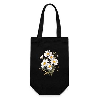 Daisies Floral Vintage Lover Cool Daisy Novelty - Gift Bag for Bottles - black - Front