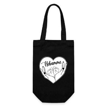 Geburt Baby Hebamme Schwangerschaft Helferin Danke - Geschenkbeutel für Flaschen - Schwarz - Vorne