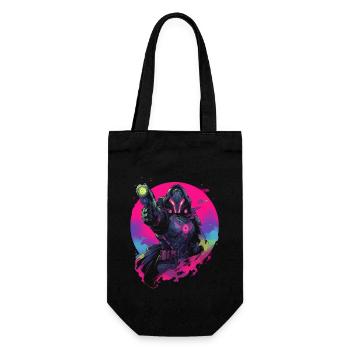 Epic Gamer Guardian in Vaporwave Synthwave Farben - Geschenkbeutel für Flaschen - Schwarz - Vorne