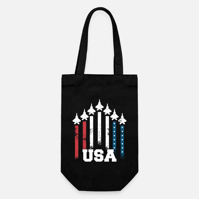 Avion de combat des États-Unis drapeau formation de l’armée de l’air - Sac à bouteille - noir