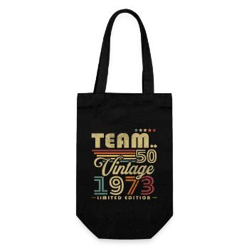 Vintage 1973 Retro Geburtstagsgeschenk 50 Jahre - Geschenkbeutel für Flaschen - Schwarz - Vorne