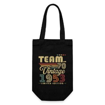 Vintage 1953 Retro Geburtstagsgeschenk 70 Jahre - Geschenkbeutel für Flaschen - Schwarz - Vorne