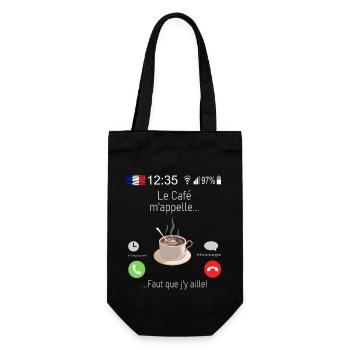 Le Café M appelle Faut que j y aille - Sac à bouteille - noir - Devant