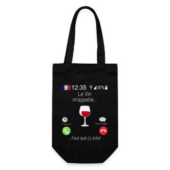 Le Vin M appelle Faut que j y aille - Sac à bouteille - noir - Devant