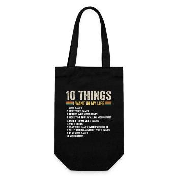 10 Things I Want In Life Video Games Lover - Gift Bag for Bottles - black - Front