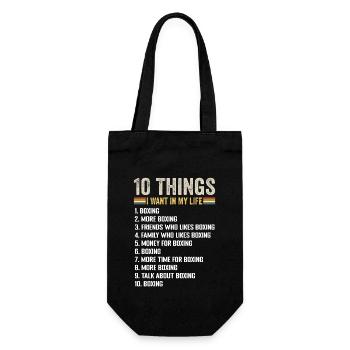 10 Dinge, die ich in meinem Leben will Boxen und noch mehr Boxen - Geschenkbeutel für Flaschen - Schwarz - Vorne