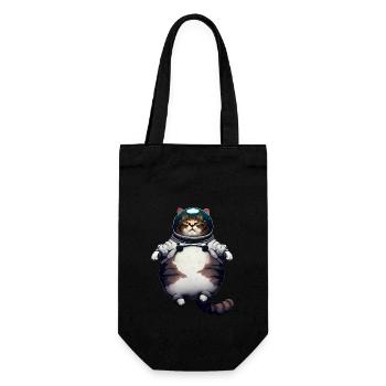 Fette Astronaut Katze - Geschenkbeutel für Flaschen - Schwarz - Vorne