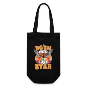 Born To Be A Rock Star Band Guitar Music - Gift Bag for Bottles - black - Front