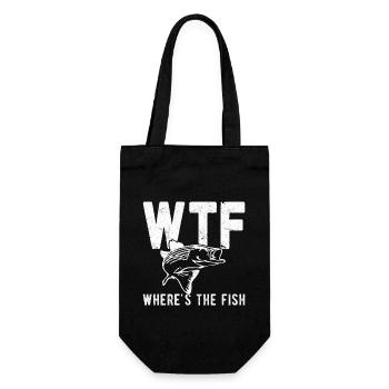 Wo ist der Fisch? - Geschenkbeutel für Flaschen - Schwarz - Vorne