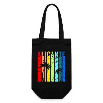 Alicante Costa Blanca Spanien Küstenstadt Urlaub - Geschenkbeutel für Flaschen - Schwarz - Vorne