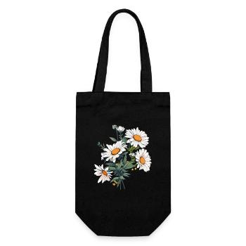 Daisy Lover Flowers Vintage Novelty Bouquet Floral - Gift Bag for Bottles - black - Front