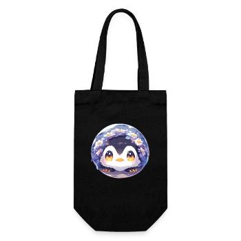 Pinguine - Geschenkbeutel für Flaschen - Schwarz - Vorne