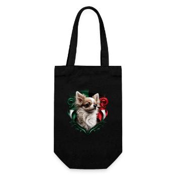Chihuahua - Italien Flagge Italienisch Lustig Hund - Geschenkbeutel für Flaschen - Schwarz - Vorne