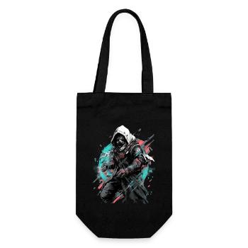 Epic Gamer Cyber Assassin avec masque à gaz - Sac à bouteille - noir - Devant