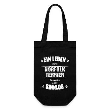 Ein Leben ohne Hund ist Sinnlos - Norfolk Terrier - Geschenkbeutel für Flaschen - Schwarz - Vorne