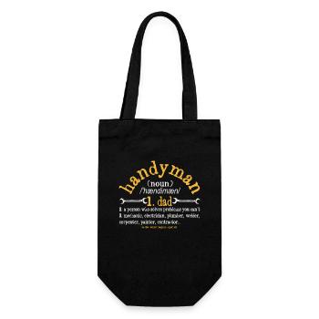 Handyman Definition Beschreibung Funny Dad - Geschenkbeutel für Flaschen - Schwarz - Vorne