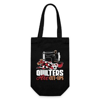 Quilter Quilters Are Cut Ups - Gift Bag for Bottles - black - Front