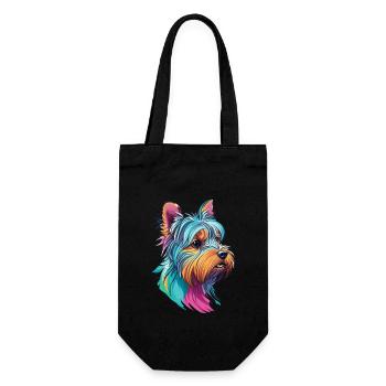 Chiot Yorkie Yorkshire Terrier Chien Chien Amoureux - Sac à bouteille - noir - Devant