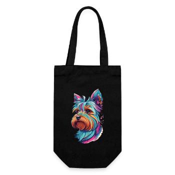 Dog Yorkshire Terrier Dogs Art Pet Yorkie - Gift Bag for Bottles - black - Front