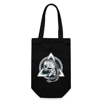 Occulte Viking Sorcières Symbole Runes Crâne Triskel - Sac à bouteille - noir - Devant