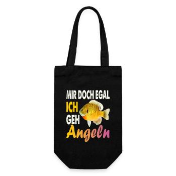 Mir Doch Egal Ich Geh Angeln Mir doch egal - Geschenkbeutel für Flaschen - Schwarz - Vorne