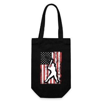 July 4th Baseball US Grunge Flag - Gift Bag for Bottles - black - Front