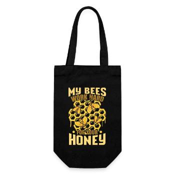 My Bees Work Hard For Your Honey - Gift Bag for Bottles - black - Front