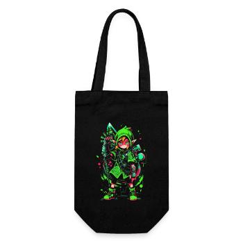 Cooles Gaming Design: Die Legende vom Waldjungen - Geschenkbeutel für Flaschen - Schwarz - Vorne