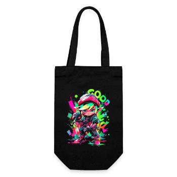 Cooles Gaming-Design Legendärer Waldjunge Graffiti - Geschenkbeutel für Flaschen - Schwarz - Vorne