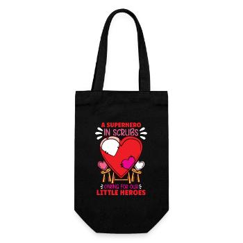 Pediatric Nurse Pediatric Nursing Tiny Human Nurse - Gift Bag for Bottles - black - Front