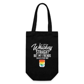 I Like My Whiskey Straight LGBT Rainbow Pride - Gift Bag for Bottles - black - Front